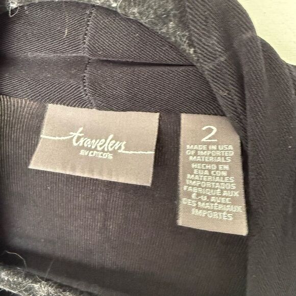 Travelers by Chico’s Women’s 2 Black Slinky Stretchy Jacket - Picture 2 of 5